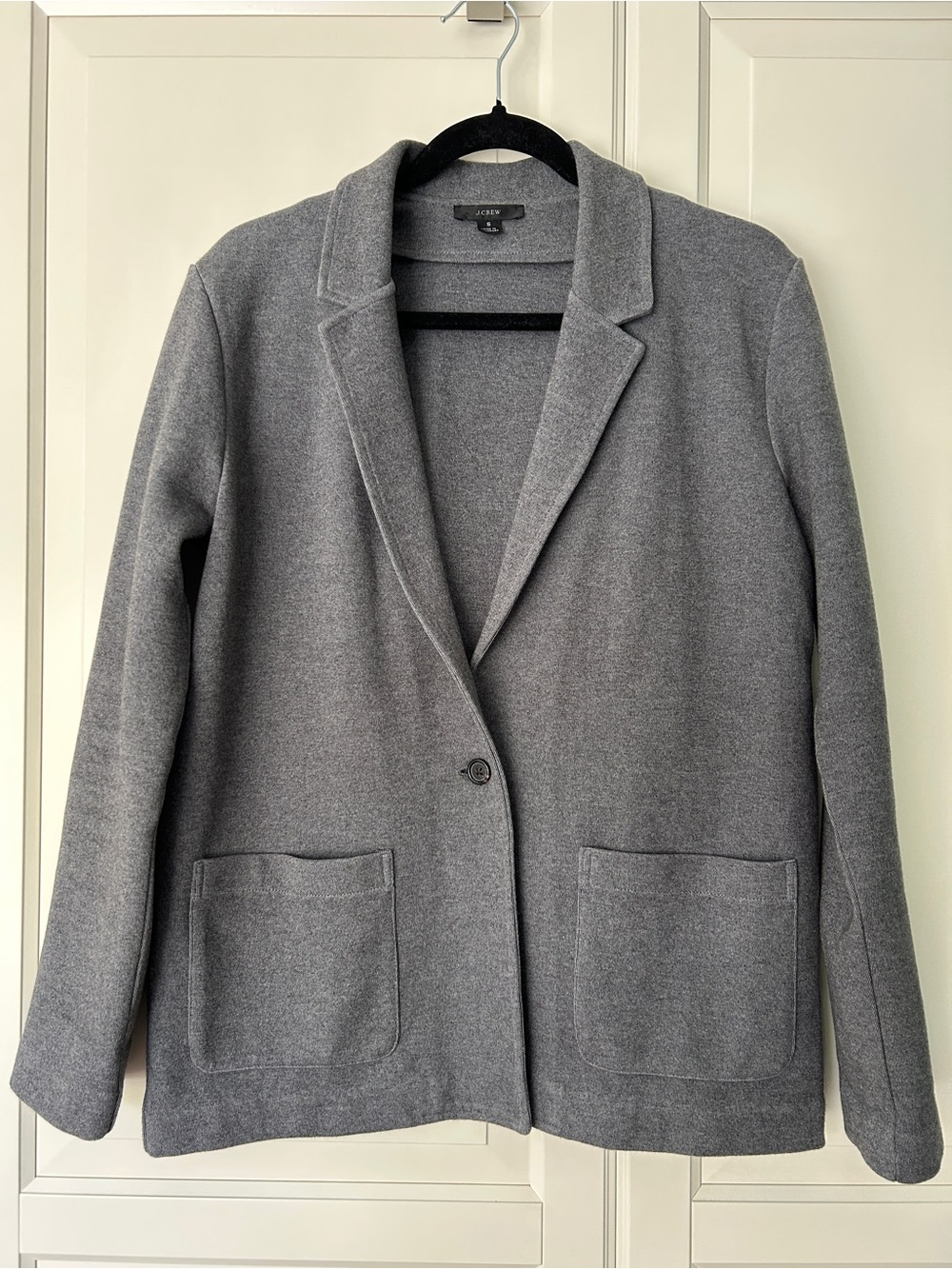 J. Crew Gray Knit Single-Button Blazer